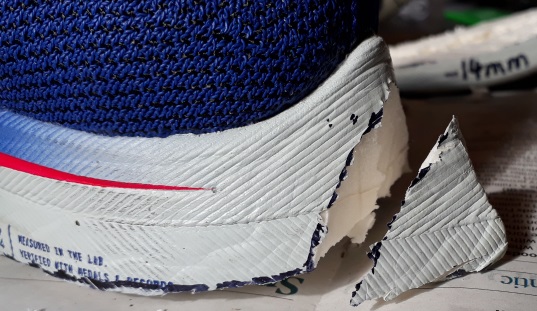 Vaporfly heel point removed